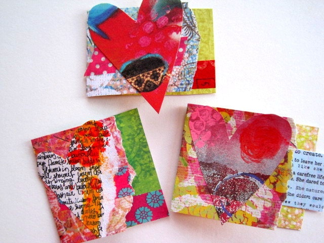 Pay It Forward Mixed Media HeART Notes PIF Note Cards Encouragement  Hope Love Friendship Gift No.18