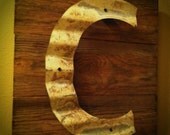 Reclaimed Barn Wood Upcycled Sign Patina Initial Monogram Corrugated Steel Beach House Vacation Home