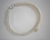 Initial Bracelet, Personalized Jewelry, Silver Initial, Monogram, Friendship Bracelet, Silver Bead, Minimalist Jewelry