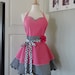 4RetroSisters "Annabelle" Womens Full Retro Apron - "Spring Pink" Sweetheart Neckline
