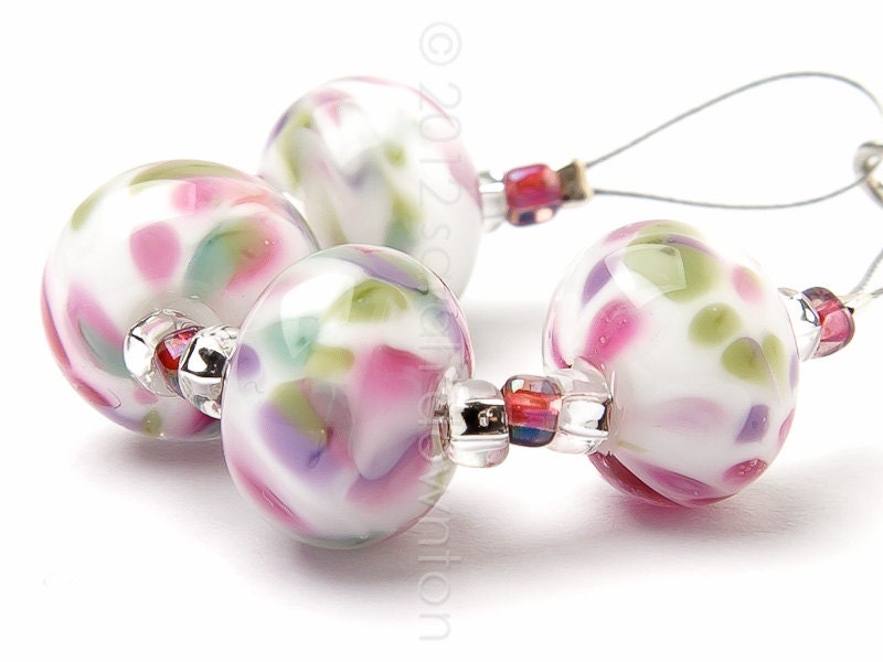 Spring Song Bouquet - Handmade Lampwork Glass Beads by Sarah Downton