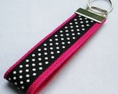 Shocking Pink Polka Dot Key Fob