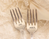 Wedding Table Setting, Mr. Mrs. Forks, Wedding Forks, Boho Cottage Chic, Eco-Friendly 1930's Devonshire
