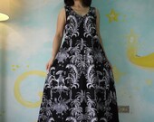 Sleeveless V Neck Printed Stretch Cotton Maxi Dress Women Sun Dress