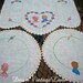 Vintage Embroidered Doily Set Boy and Girl Pink and Blue