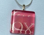 Valentine pendant with OX, OX Pendant, Love and Kiss Pendant, Dark Pink xo, Valentines xo Jewelry, Valentines Pendant