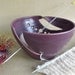 Pottery ceramic KNITTING Bowl, New Matte Amethyst Yarn Bowl, twisted leaves stoneware knitter love yarn holder ceramics
