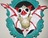 Glow in the Dark Baby Ghost Bat Sculpture with Ornate Frame figure 2