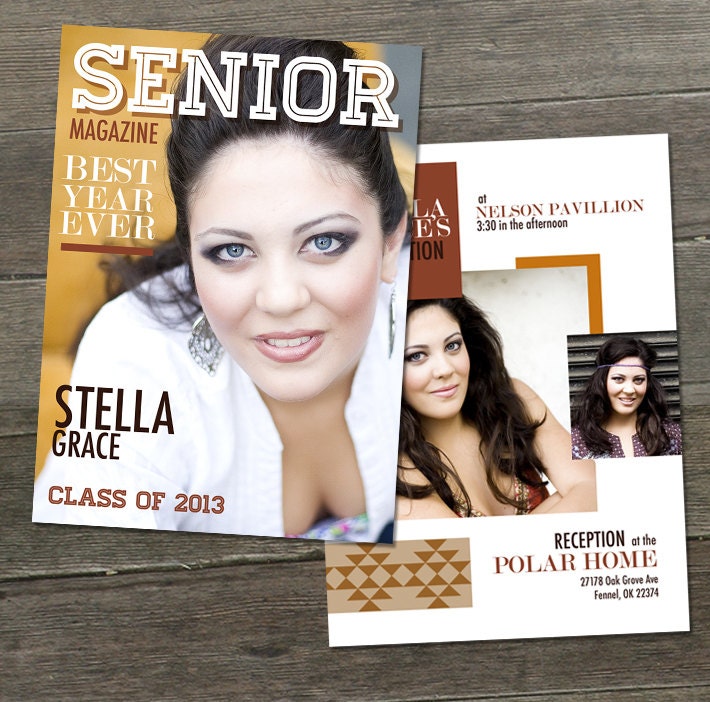 Best Year Ever - 5x7 Senior Announcement Card Template