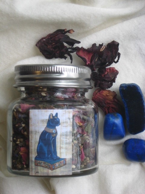 Bast Incense WITH Charcoal-Hoodoo-Voodoo-Witchcraft-Egyptian Goddess of Protection, Fertility, Music, Pleasure, Passion