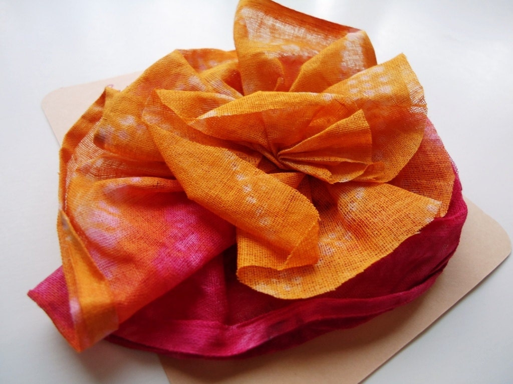 Large African Fabric Flower Hair Clip