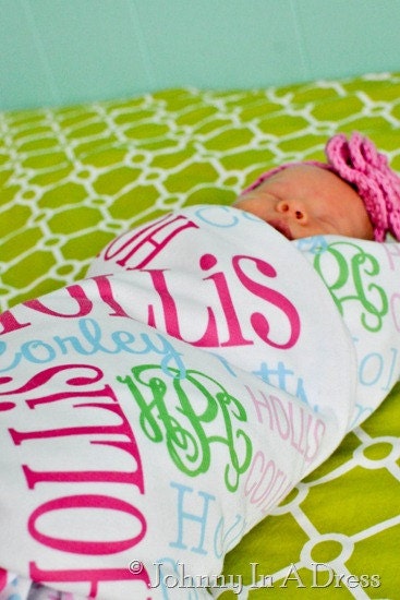 Personalized Baby Blanket - Monogrammed Baby Gift - Birth Announcement - Baby Shower Gift - Newborn Photo Prop