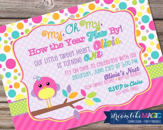 Printable Party Invitation-My Oh My Little Tweet Heart Design Il_570xn