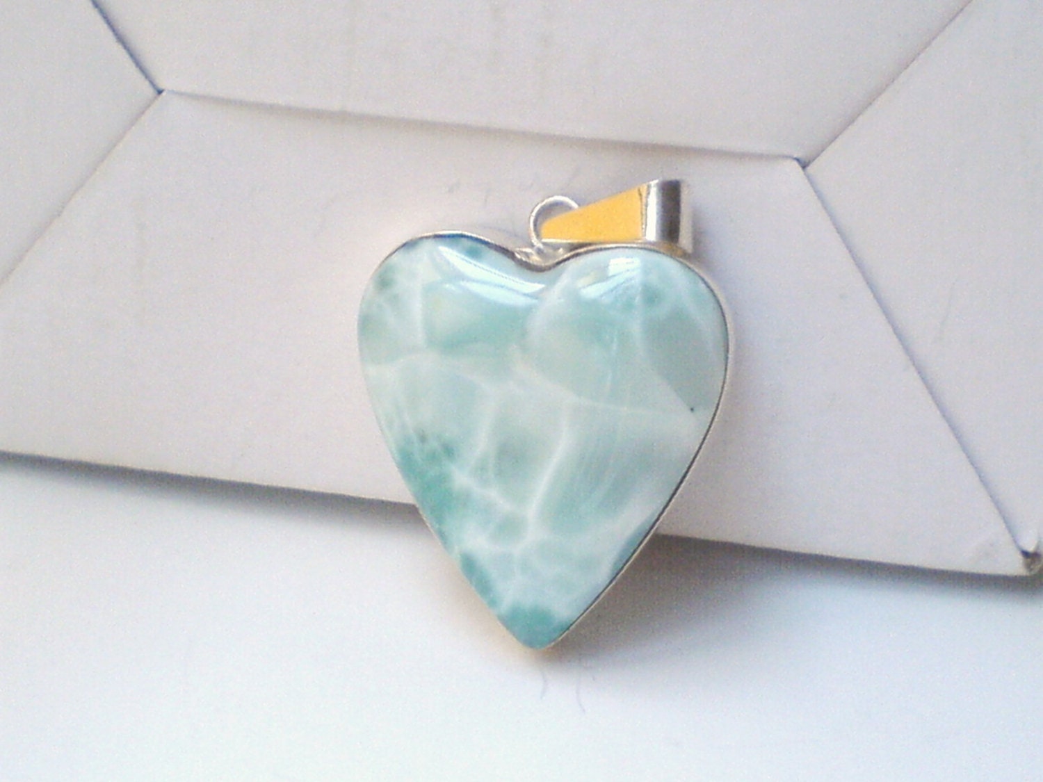 Larimar pendant Heart set in Sterling Silver 925 perfect GIFT