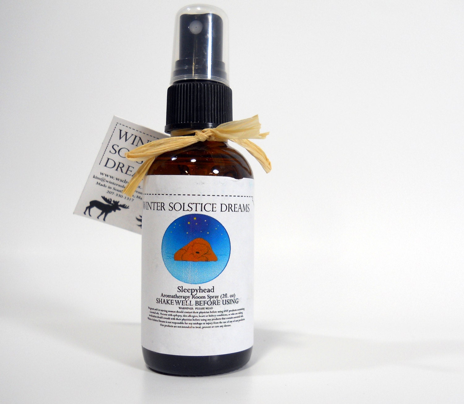 Organic Room and Linen Spray, Sleepy Head Blend, Small Aromatherapy Spray, Small Bathroom Spray, 2 Fl Oz