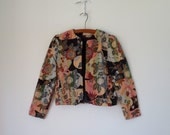 Vintage Bolero Jacket ... Tapestry Blazer ... Cropped 90s Jacket ... Medium / Large