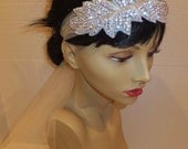 Great Gatsby Bridal Headpiece, Wedding Headband, BONNIE, Bridal Headpiece, Rhinestone Leaf Headband, Crystal Headpiece,