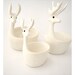 Hand Carved Copal Wood Deer Bowl Set