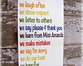 Class Rules Shabby Chic Typography Sign-In This Class-Classroom Rules-Teacher-Primary Colors