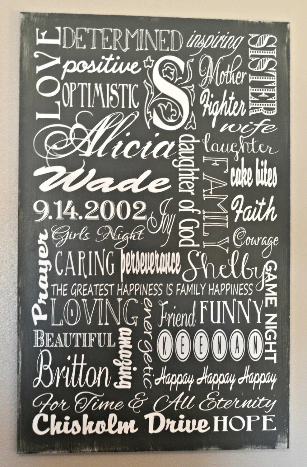 Family Customized Subway Art/Custom Typogrphy Wood Sign