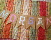 Personalized Burlap Chevron Pennant Banner, Baby Shower, Photo Prop, Party Decor. Names