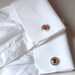 Groomsmen Cuff Links Garnet Gemstone Men Women Unisex Accesories Graduation gift write your special day personalized private Valentines Day