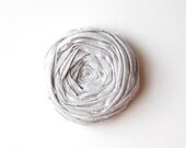 Rosette Brooch Pin Silver Gray Silvering Flower Boutonniere Flower Pin 2.25 inch