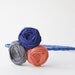SALE Silk and Cotton Rosette Coral, Charcoal, Cobalt Blue Flower Ribbon Wrapped Headband