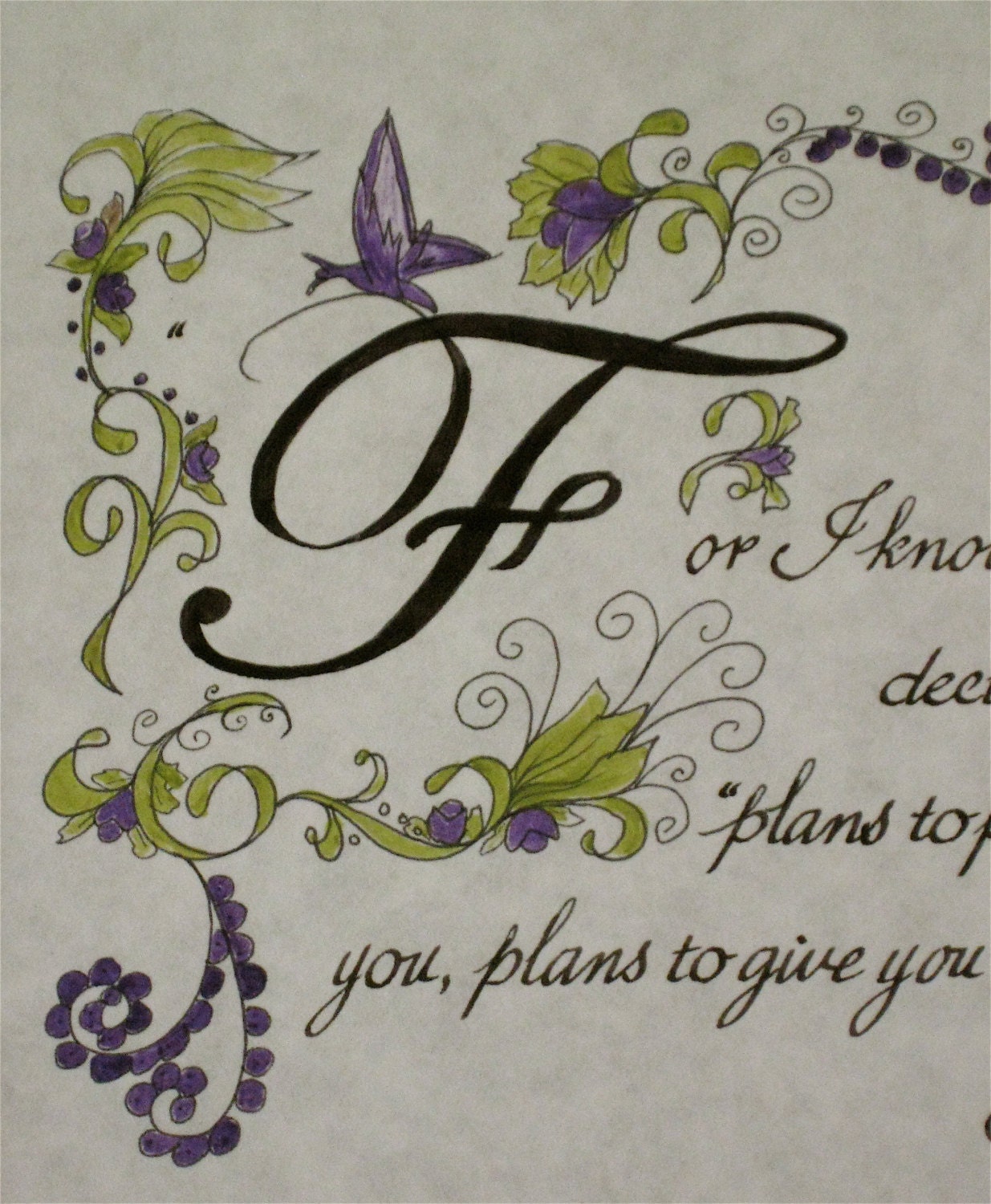 Jeremiah 29: 11, Wedding, Girl,Boy Baptism, Custom Order, Custom Calligraphy, Calligrahy, Christening