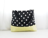 Large Black and Lime Ikat Tote