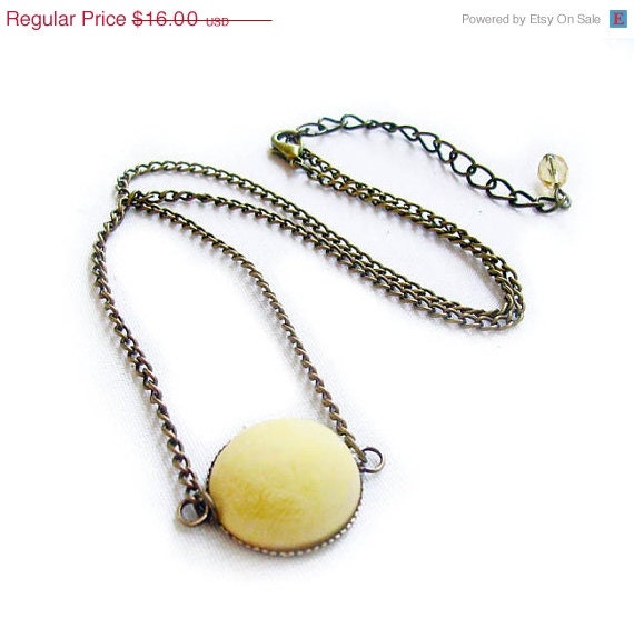 SUMMER SALE Yellow Bubble Necklace - Simple Geometric Handmade Polymer Clay Cabochon Necklace