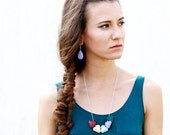 SUMMER SALE Polymer Clay Gem Necklace, Geometric Pastel Necklace in Mint Nude Purple Green, Gem Candy Collection