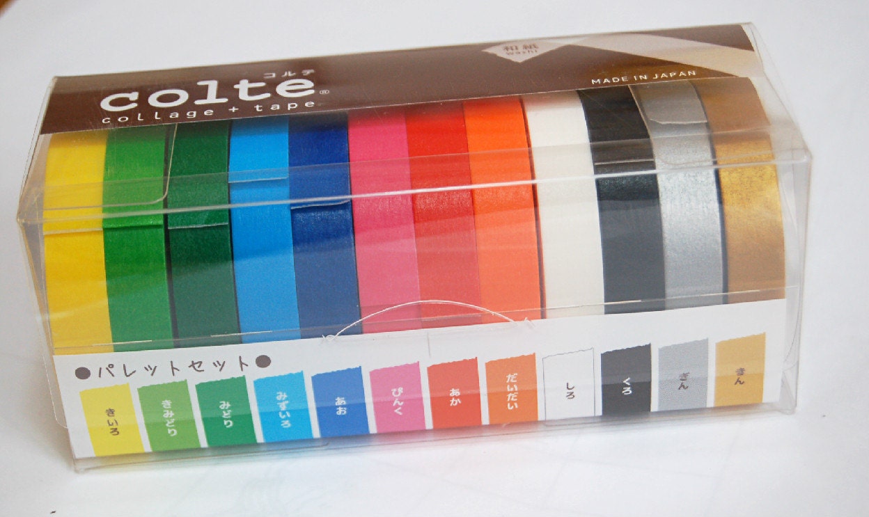 12 rolls set of Japanese washi masking tape, 10mm x 12M, light colors