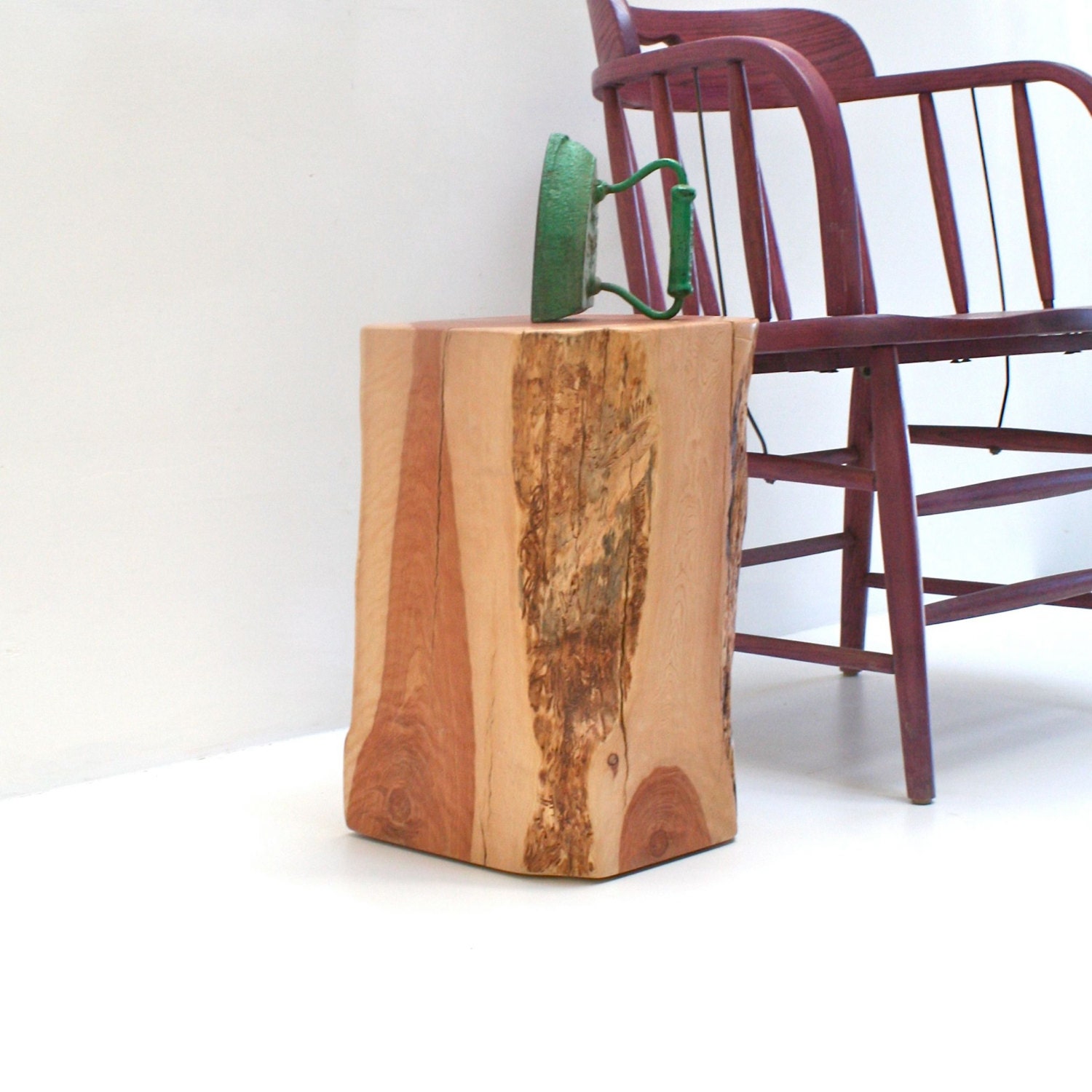 Tree Stump End Table Squared Redhead