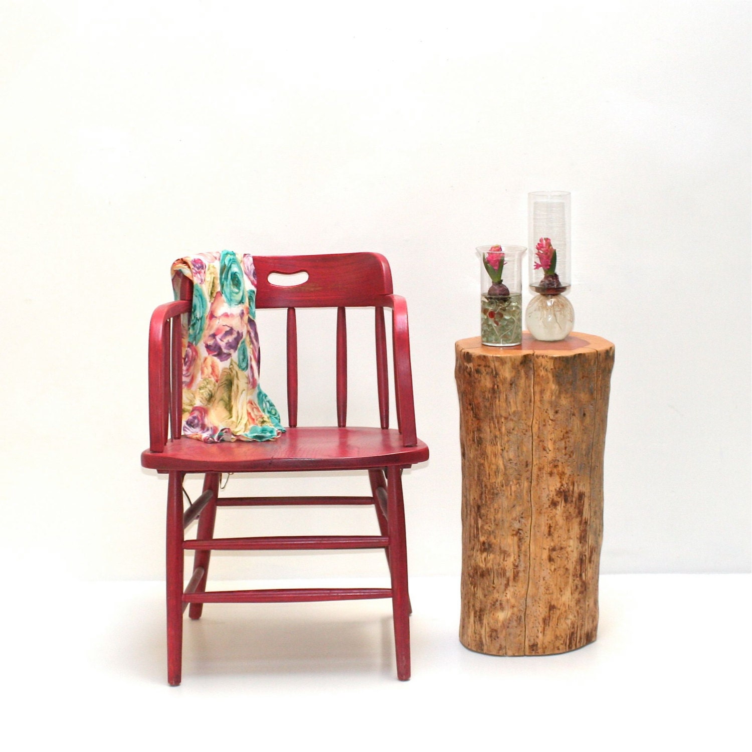 Tree Stump Table Redhead Heart Love