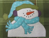 Frosty Applique  PDF Pattern for Tea Towel