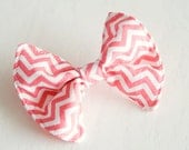 Chevron OR Polkadot HOT PINK Childrens Bow Tie