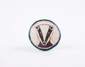 Badger with Laser Eyes air Dry and Drawing Brooch- FREE SHIPPING