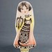 Cat and Little Girl Brooch  / Cat and Bird Clay Pin / Drawing Pin- FREE SHIPPING