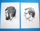 Stanley Kubrick and Woody Allen linocut prints