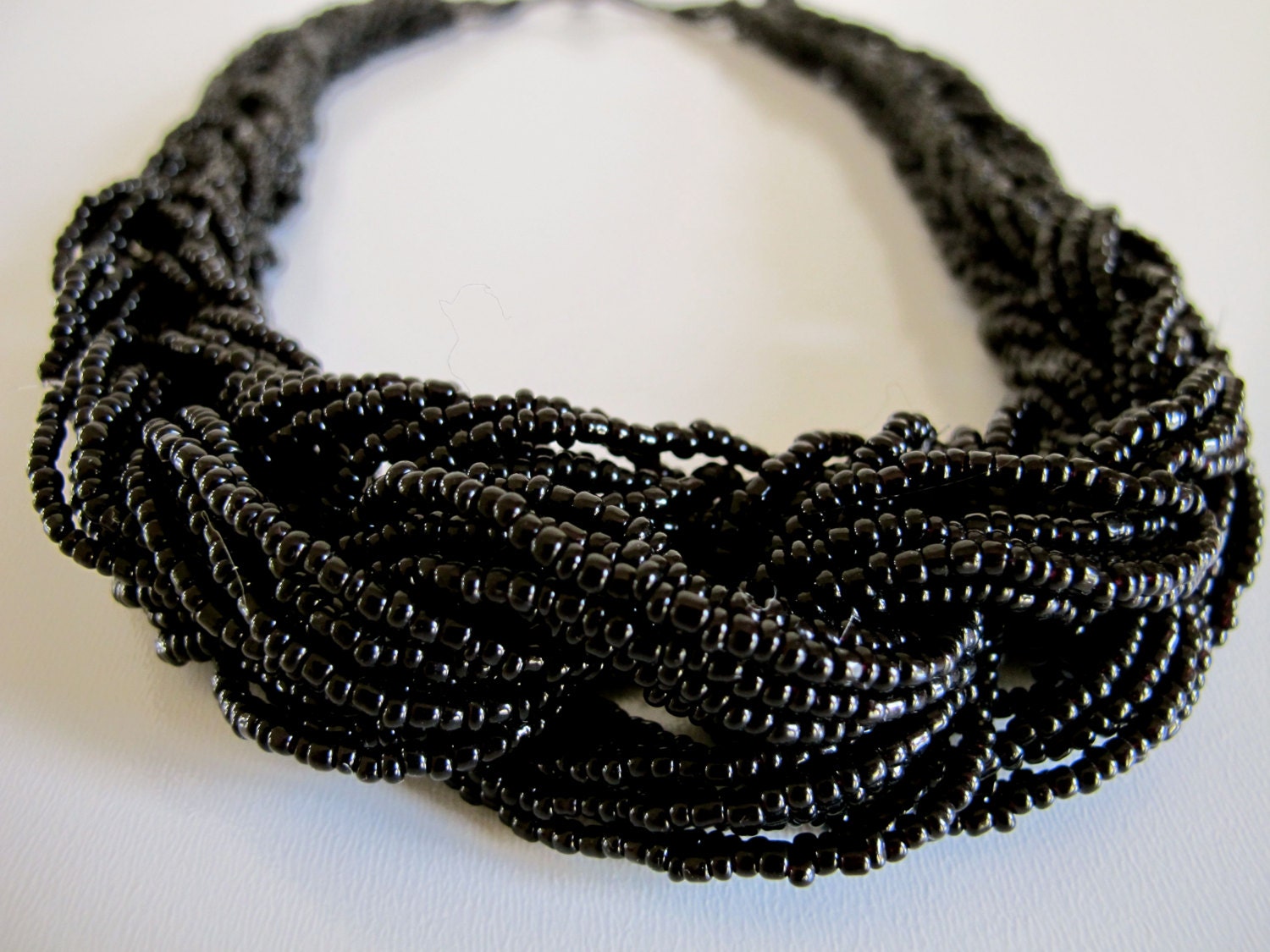 Black Cluster Beaded Necklace
