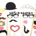His and Hers PHOTO BOOTH PROP Set of 24 Just Married Glasses Photo Props Glasses Wedding Photo Prop Glasses Party Decorations Party Supplies
