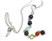 Petit Chakra Necklace, Chakra Pendant, Chakra Jewlery, Yoga Jewelry in Gemstones and Sterling Silver