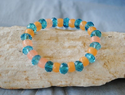 Blue Glow in the Dark Orange Bracelet