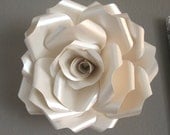 FAERIE IVORY OPAL paper wall rose - wall decor wall art paper sculpture - Flower Taxidermy No.15