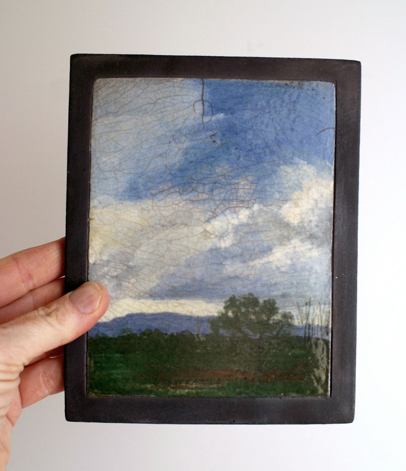 Sunset Painting - raku tile