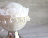 Gatsby inspired lace and pearl dangle tieback
