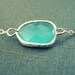Asymetrical Aqua Necklace, Silver Necklace