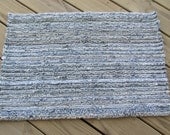 20 x 30 Denim Chenille throw rug recycled blue jeans