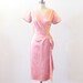 1950s Dress, Pink Vintage 50s Cocktail Dress with Draped Bow Hip Swag, DuBarry Bombshell Sheath Dress